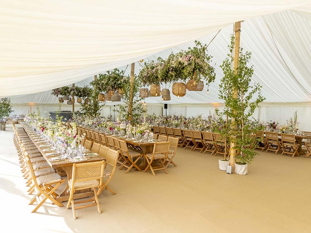 Wood and Rattan Folding Chairs for Hire