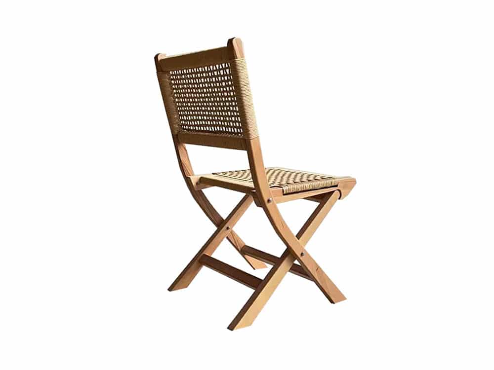 Wood and Rattan Folding Chairs for Hire