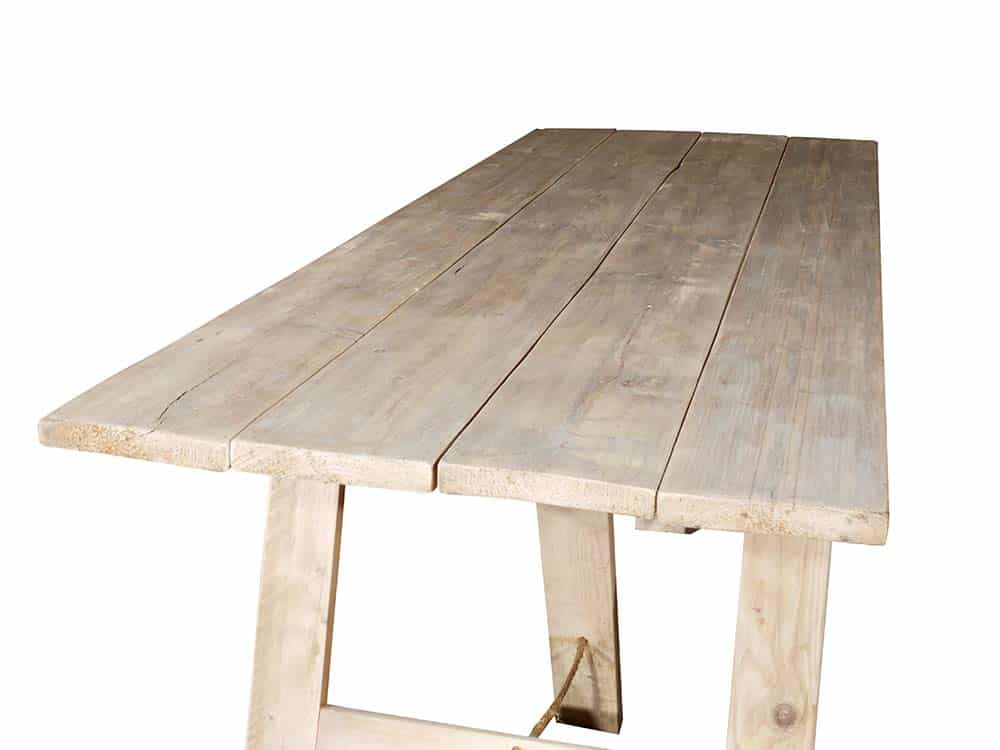 Whitewashed Rustic Trestle Tables for Hire