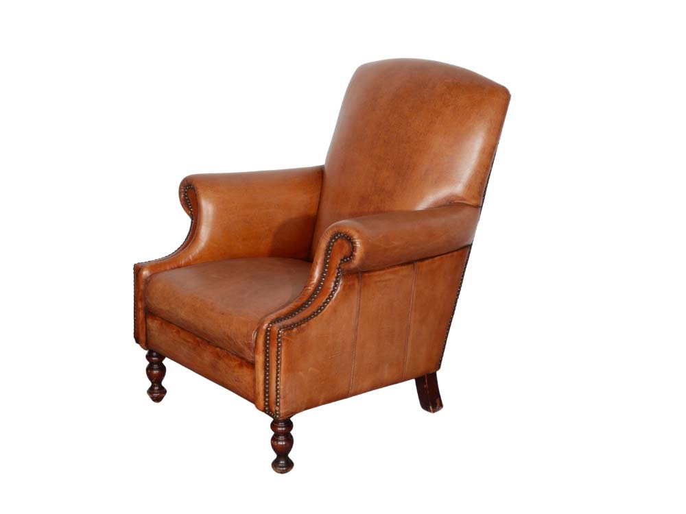 Distressed Leather Arm Chair Hire, Cheltenham