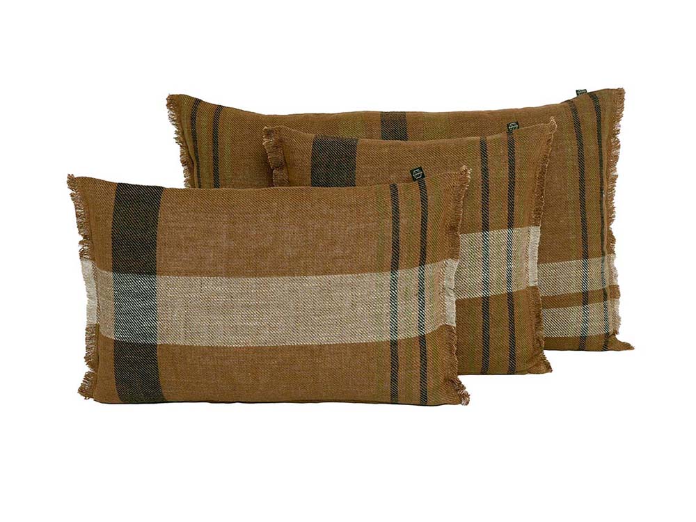Washed Linen Plaid Cushions for Hire