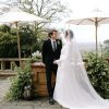 Chedington Court White Linen Parasol for Hire
