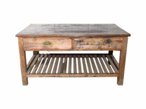 Distressed Solid Wood Display Table for Hire