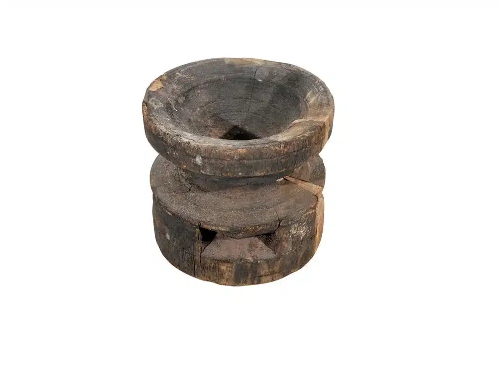 Indian Wooden Candlestick Holders