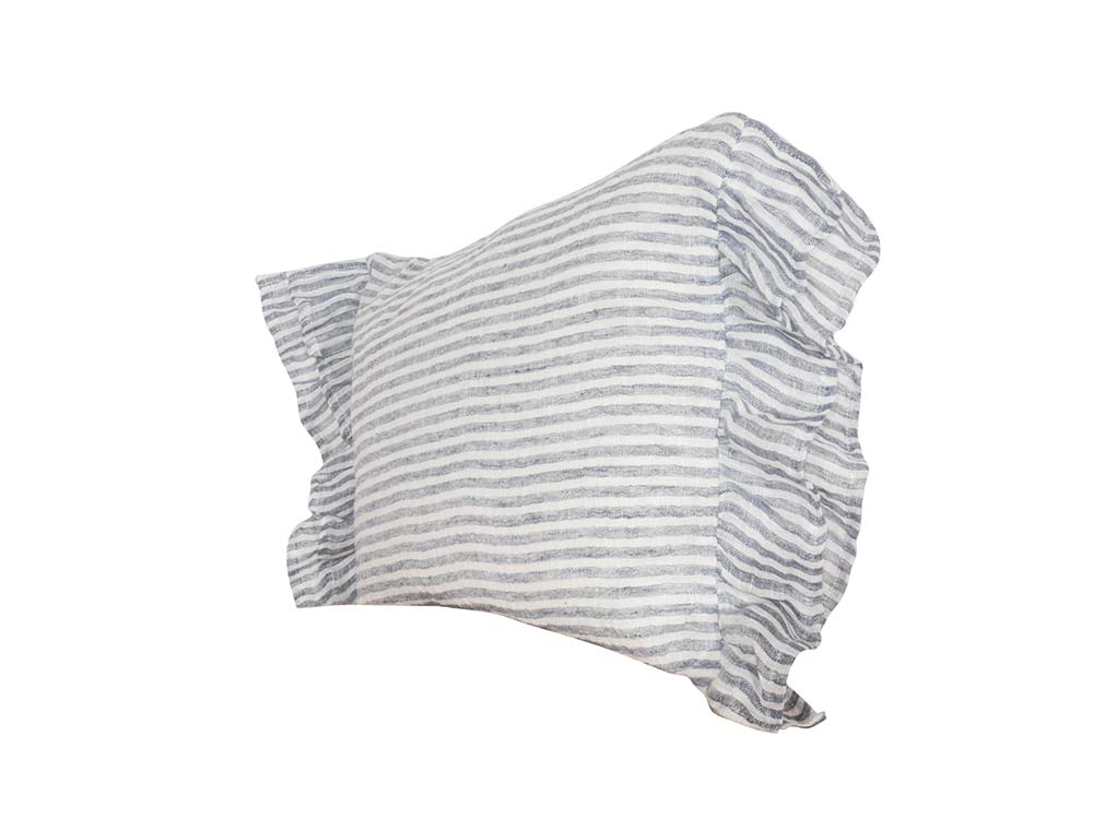 Navy & White Stripe Linen Cushions for Hire